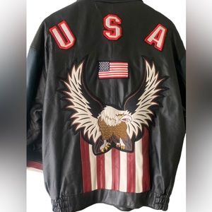 Men's Leather USA Jacket